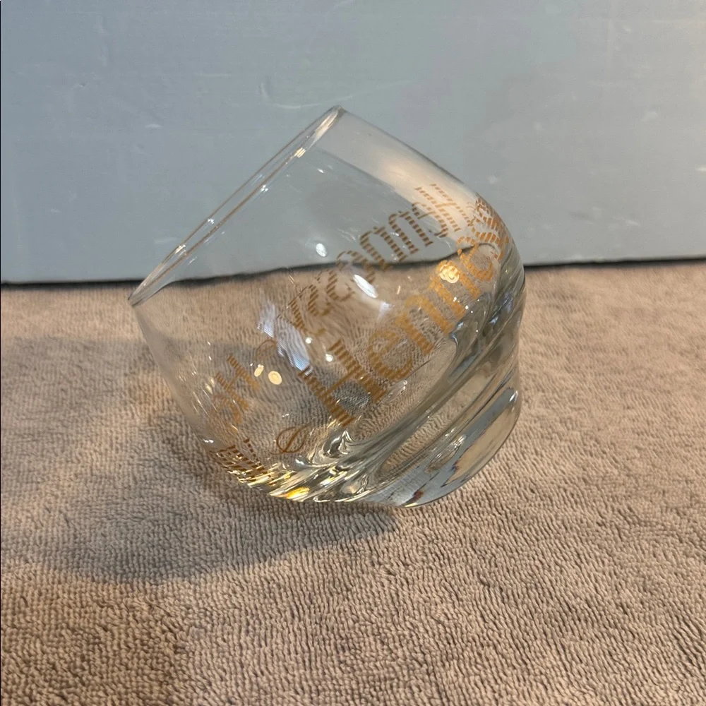 Hennessy Cognac Snifter Glass Bubble Weighted Gold Lettering